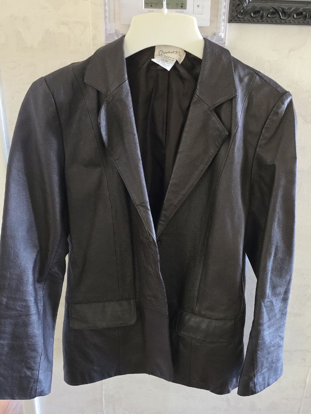 Chadwicks Black Leather Blazer